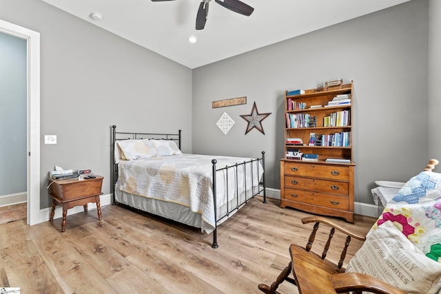 1359 Martin Creek Rd, Seneca, SC 29678 - bedroom featuring light wood-style floors, a ceiling fan, and baseboards