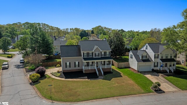 drone / aerial view with a residential view
