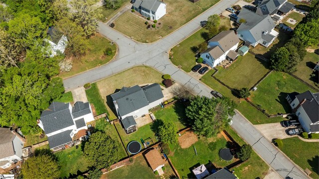 drone / aerial view with a residential view