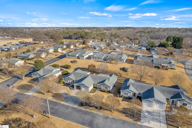 aerial view with a residential view