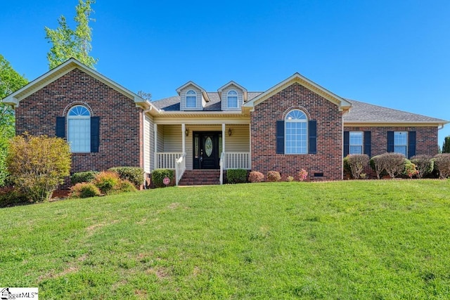 125 N River Hills Dr, Spartanburg, SC 29303 - view of front of property featuring a front lawn, brick siding, and a porch