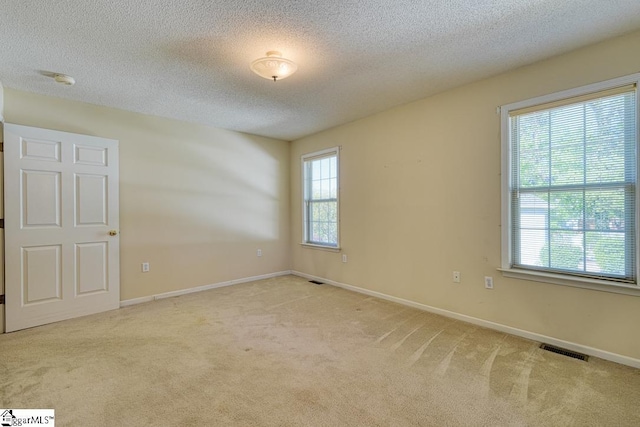 125 N River Hills Dr, Spartanburg, SC 29303 - spare room with carpet floors, a textured ceiling, visible vents, and baseboards