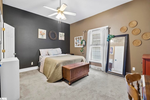408 S 2nd St, Easley, SC 29640 - carpeted bedroom with visible vents, a ceiling fan, and baseboards