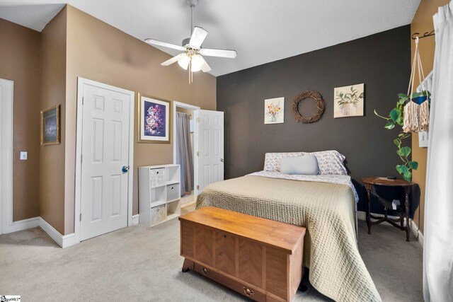 408 S 2nd St, Easley, SC 29640 - bedroom with baseboards, carpet, and ceiling fan