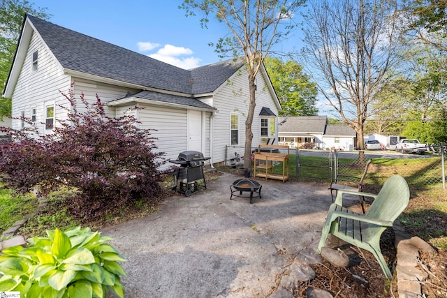 408 S 2nd St, Easley, SC 29640 - exterior space featuring grilling area, fence, and an outdoor fire pit