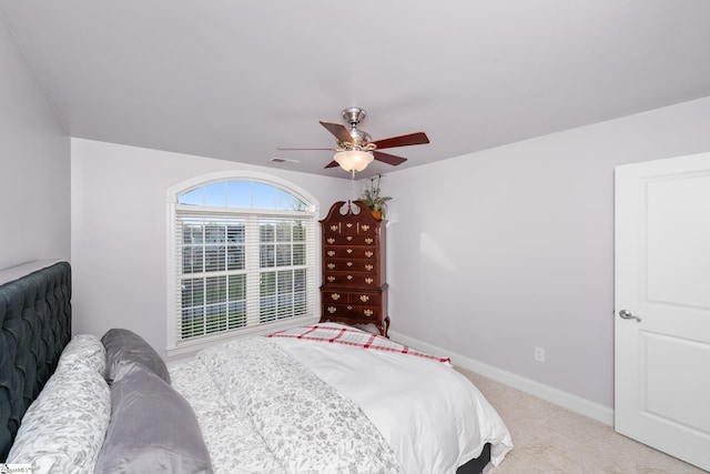 127 Warren Dr, Easley, SC 29640 - bedroom featuring baseboards, visible vents, light colored carpet, and ceiling fan