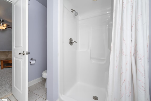 127 Warren Dr, Easley, SC 29640 - full bath with a shower stall, tile patterned flooring, baseboards, and toilet