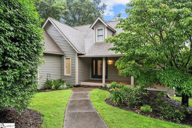 125 Raptor Way, Landrum, SC 29356 - view of front facade with a shingled roof, covered porch, and a front lawn