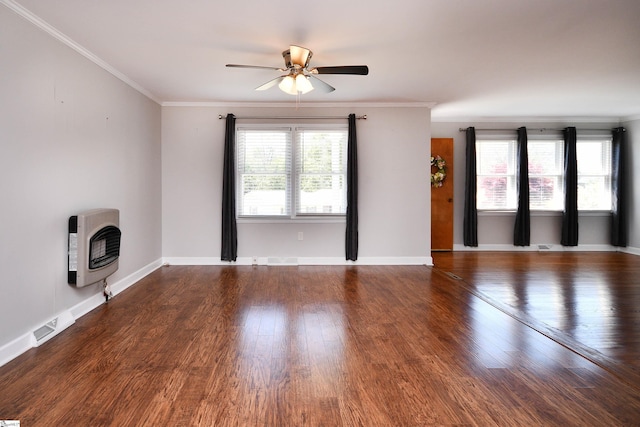 105 Ridgeland Cir, Easley, SC 29640 - unfurnished living room with a ceiling fan, wood finished floors, heating unit, and plenty of natural light