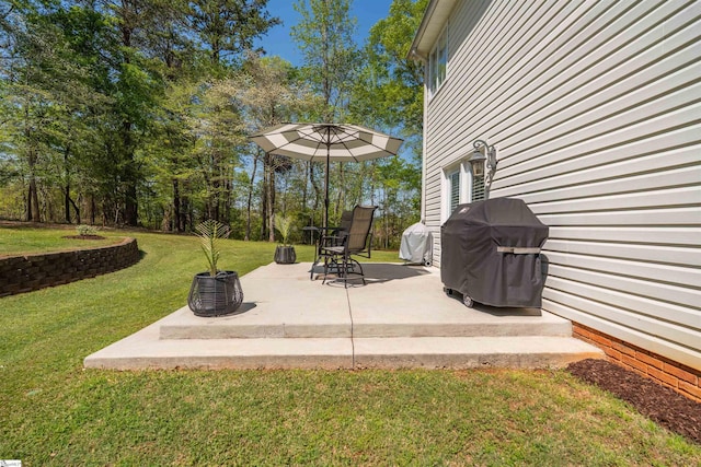 view of patio / terrace with a grill