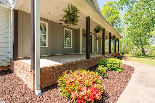 exterior space with covered porch