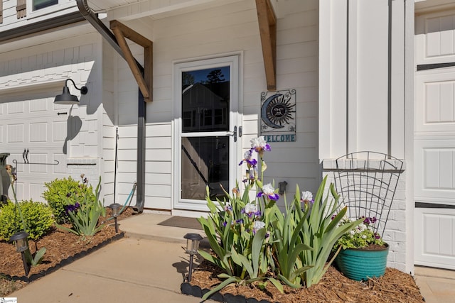 entrance to property with a garage