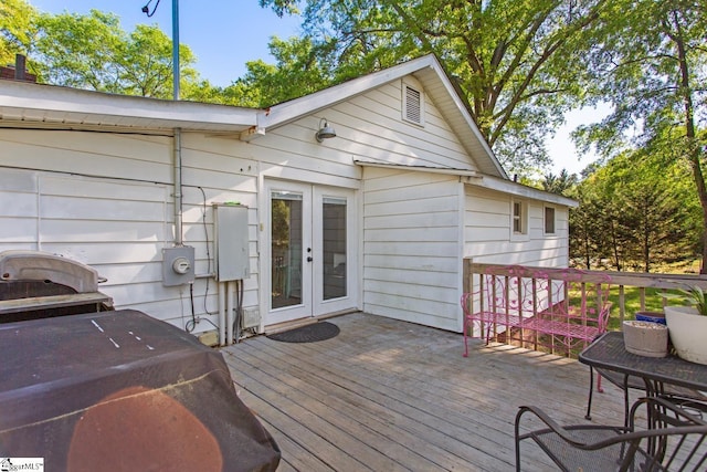 deck with french doors