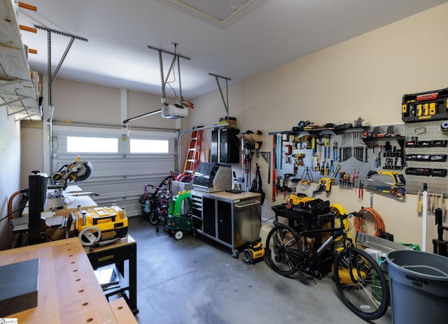 garage featuring a garage door opener