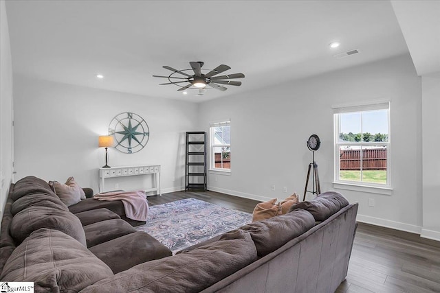 2 Yakama Way, Greenville, SC 29607 - living area featuring a ceiling fan, baseboards, and recessed lighting