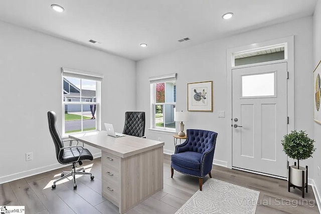 2 Yakama Way, Greenville, SC 29607 - office area with light wood finished floors, baseboards, visible vents, and recessed lighting