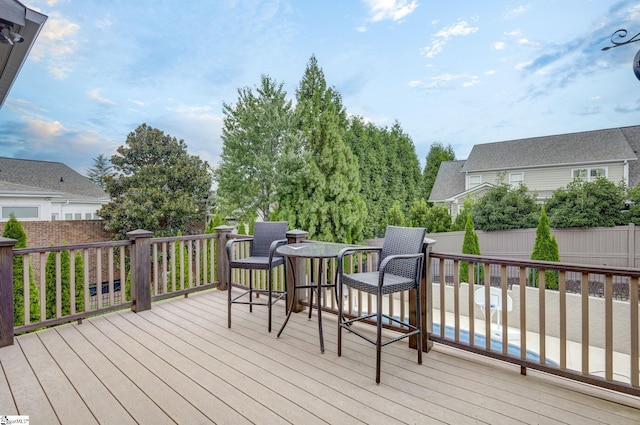 wooden terrace with fence