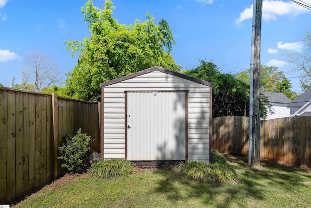 504 Anderson St, Greenville, SC 29601 - view of shed featuring a fenced backyard