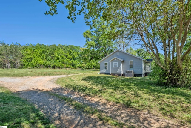 exterior space featuring a front lawn