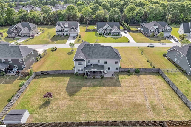 bird's eye view with a residential view