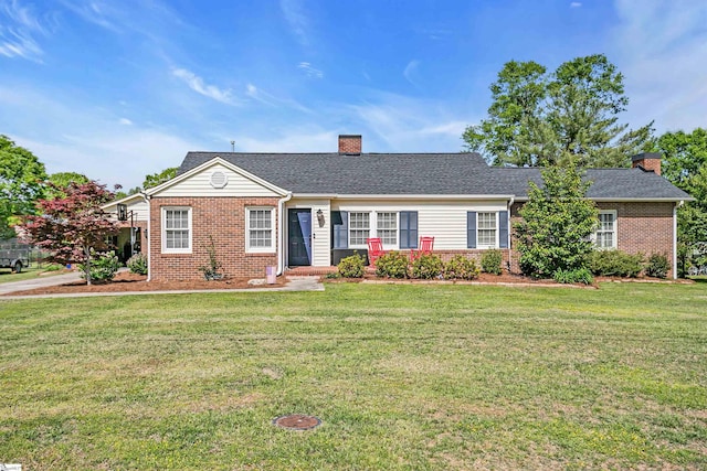 204 Thackston St, Fountain Inn, SC 29644 - single story home featuring a chimney, brick siding, and a front yard