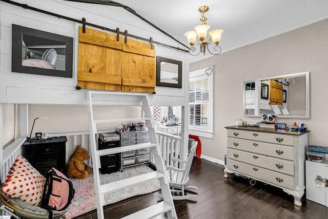 204 Thackston St, Fountain Inn, SC 29644 - interior space with dark wood finished floors, baseboards, and a notable chandelier