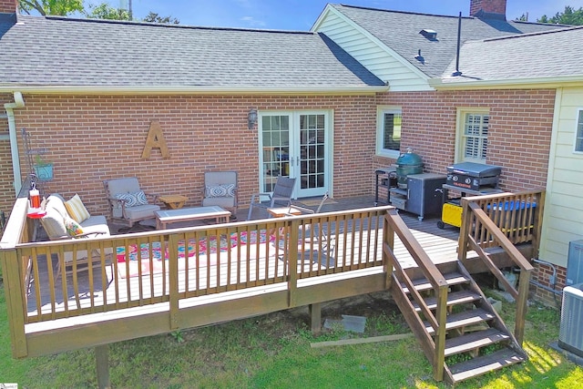204 Thackston St, Fountain Inn, SC 29644 - deck with an outdoor hangout area, french doors, and area for grilling