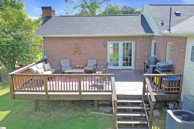 204 Thackston St, Fountain Inn, SC 29644 - deck with cooling unit and area for grilling