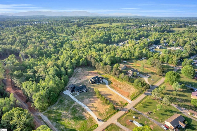 545 E Airport Rd, Greer, SC 29651 - drone / aerial view with a wooded view and a mountain view