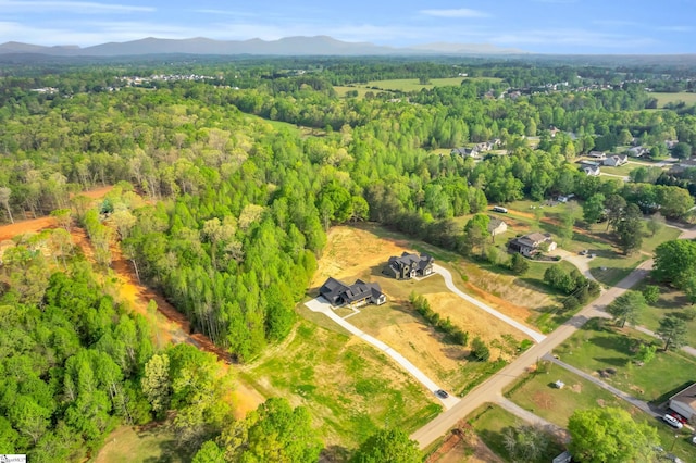 545 E Airport Rd, Greer, SC 29651 - birds eye view of property featuring a mountain view and a wooded view
