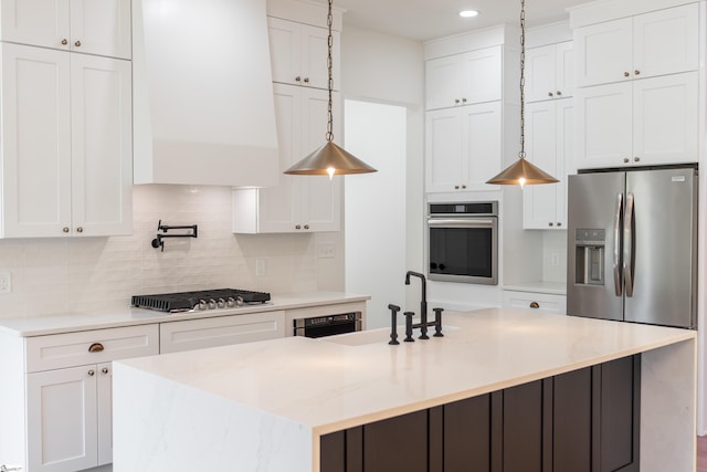 545 E Airport Rd, Greer, SC 29651 - kitchen with stainless steel appliances, a sink, and white cabinetry