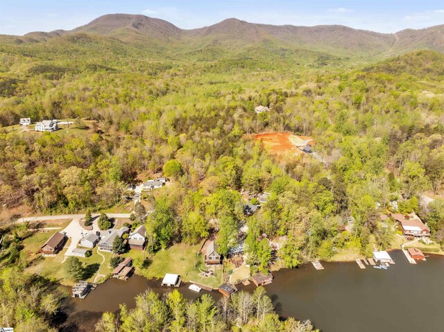 1506 W Lakeshore Dr, Landrum, SC 29356 - aerial view featuring a water and mountain view and a view of trees