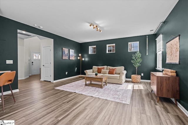 633 Morning Meadows Dr, Inman, SC 29349 - living area featuring baseboards, wood finished floors, and a wealth of natural light