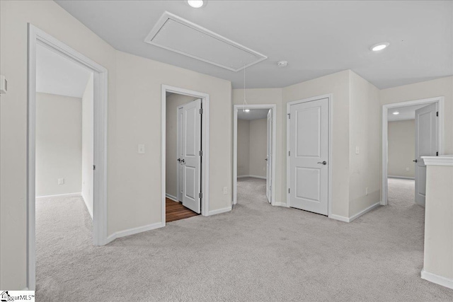 633 Morning Meadows Dr, Inman, SC 29349 - unfurnished bedroom with attic access, baseboards, and carpet floors