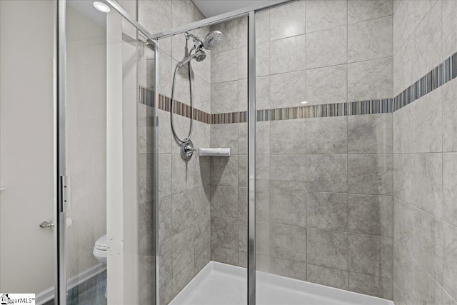 633 Morning Meadows Dr, Inman, SC 29349 - bathroom featuring a shower stall and toilet