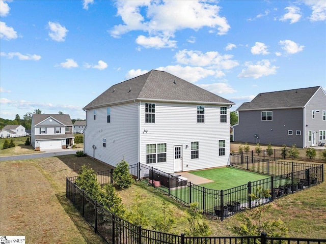 633 Morning Meadows Dr, Inman, SC 29349 - back of house with a fenced backyard, a yard, and a residential view