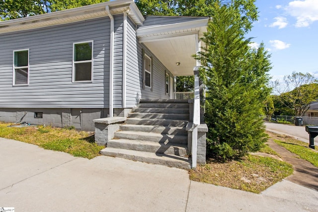 exterior space with covered porch