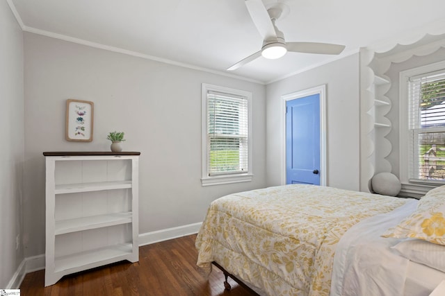 210 Keith Dr, Greenville, SC 29607 - bedroom featuring ceiling fan, wood finished floors, baseboards, and ornamental molding