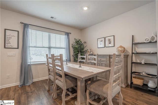 136 Light Spring Rd, Easley, SC 29642 - dining area with wood finished floors, visible vents, and baseboards