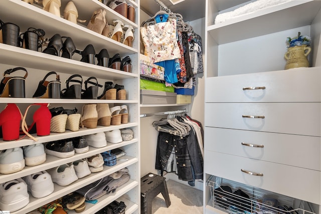 view of walk in closet