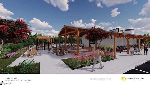 surrounding community featuring a patio area and a gazebo