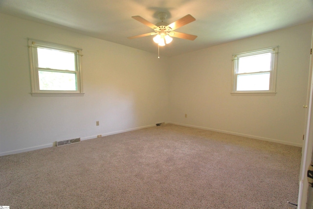 108 Dill Dr, Piedmont, SC 29673 - carpeted empty room featuring visible vents, baseboards, and ceiling fan