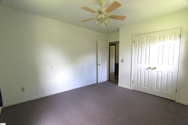 108 Dill Dr, Piedmont, SC 29673 - unfurnished bedroom featuring ceiling fan, carpet floors, a closet, and baseboards