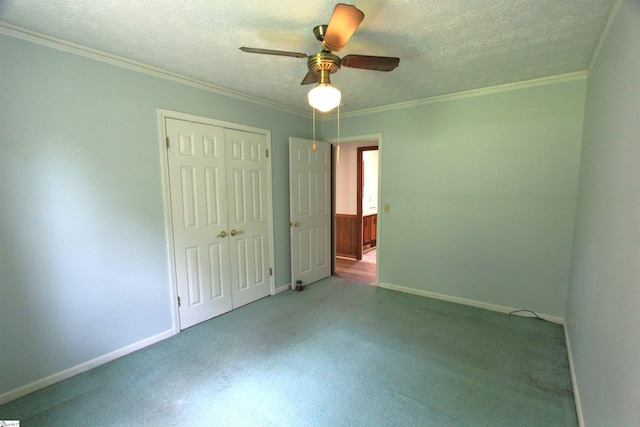 108 Dill Dr, Piedmont, SC 29673 - unfurnished bedroom featuring baseboards, carpet, a closet, and crown molding