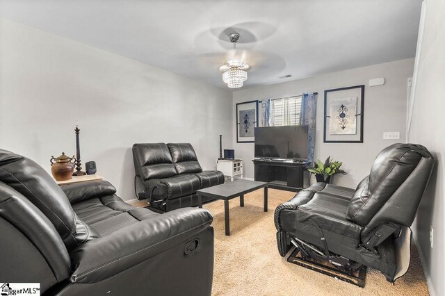 126 Rubin Ave, Anderson, SC 29624 - living area featuring visible vents and light carpet