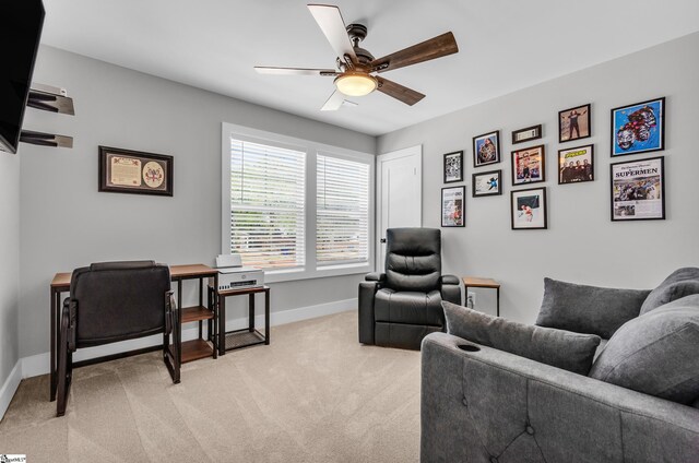 509 Dunbar St, Greenville, SC 29601 - interior space featuring light colored carpet, ceiling fan, and baseboards