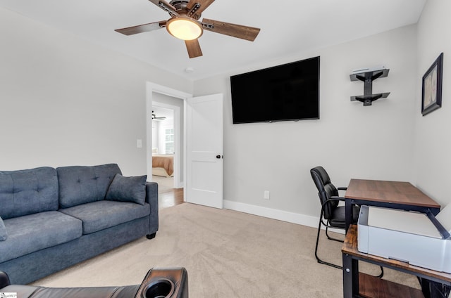 509 Dunbar St, Greenville, SC 29601 - carpeted home office featuring baseboards and a ceiling fan