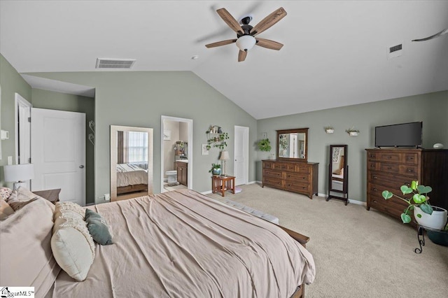 224 Hillendale Way, Pelzer, SC 29669 - bedroom with light colored carpet, vaulted ceiling, visible vents, and baseboards