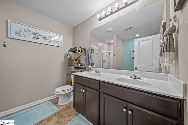 224 Hillendale Way, Pelzer, SC 29669 - full bath with toilet, a sink, double vanity, and a stall shower