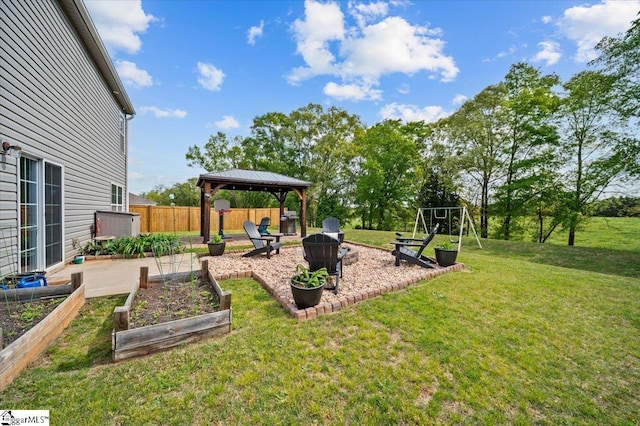 224 Hillendale Way, Pelzer, SC 29669 - view of yard with a gazebo, fence, a patio, and a vegetable garden